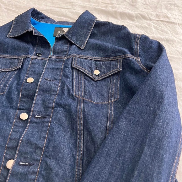 Silver Lining dark denim jean jacket - size large - Picture 4 of 6
